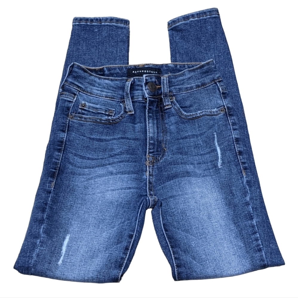 Girls Aeropostale Distressed Denim Jeans